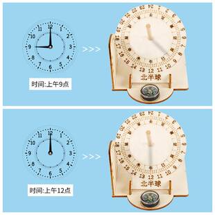 极速科技小制作手工赤道日晷规模型古代计时器儿童太阳钟.diy拼装