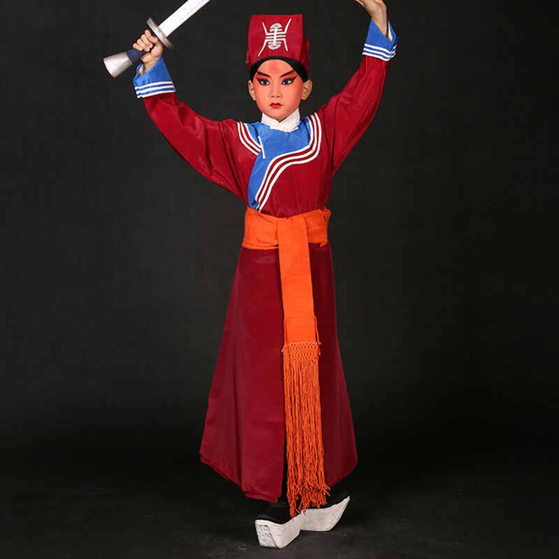 新品儿童素箭衣 京剧戏r曲少儿服装衙役公差捕快林冲夜奔武生演出