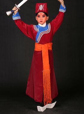 新品儿童素箭衣 京剧戏r曲少儿服装衙役公差捕快林冲夜奔武生演出
