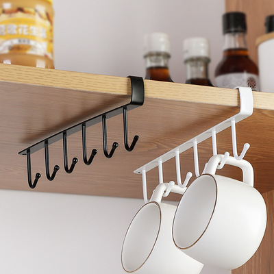 极速6 Hooks for kitchen Cupxboard Hanging Hooks Cup Holder C
