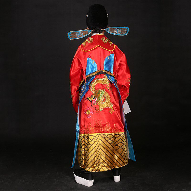 新品京剧戏曲g舞台演出服装六一儿童普男蟒大龙蟒花脸包公皇帝王