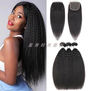 新品 remy bundles extens Indian hair stralight kinky human