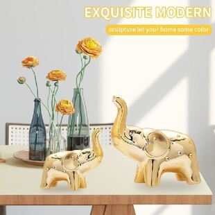 新品Pair of Elephant Homex Decor Statues Livingroom Art