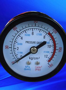 极速。小型空压机气压表 静音无油空压机压力表 0.8mpaV压力表 1/