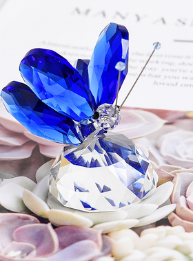 极速特价水晶蝴蝶小动物摆件x 创意礼品拍照道具家居装饰生日礼物