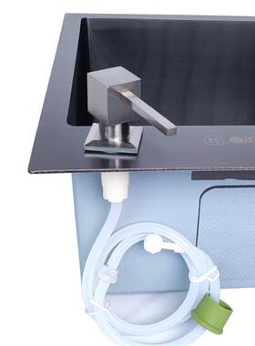 新品皂液器e厨房水槽家用全铜加长管洗洁精按压瓶子不锈钢按压头