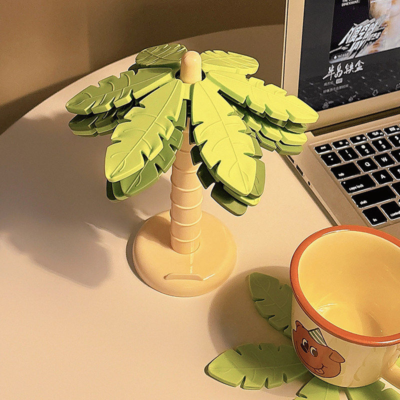 椰子树杯垫隔热垫创意高颜值桌面摆件咖啡杯防烫垫餐桌耐高温垫子,餐饮具,杯垫,淘宝优惠券,粉丝福利购,淘宝优惠卷