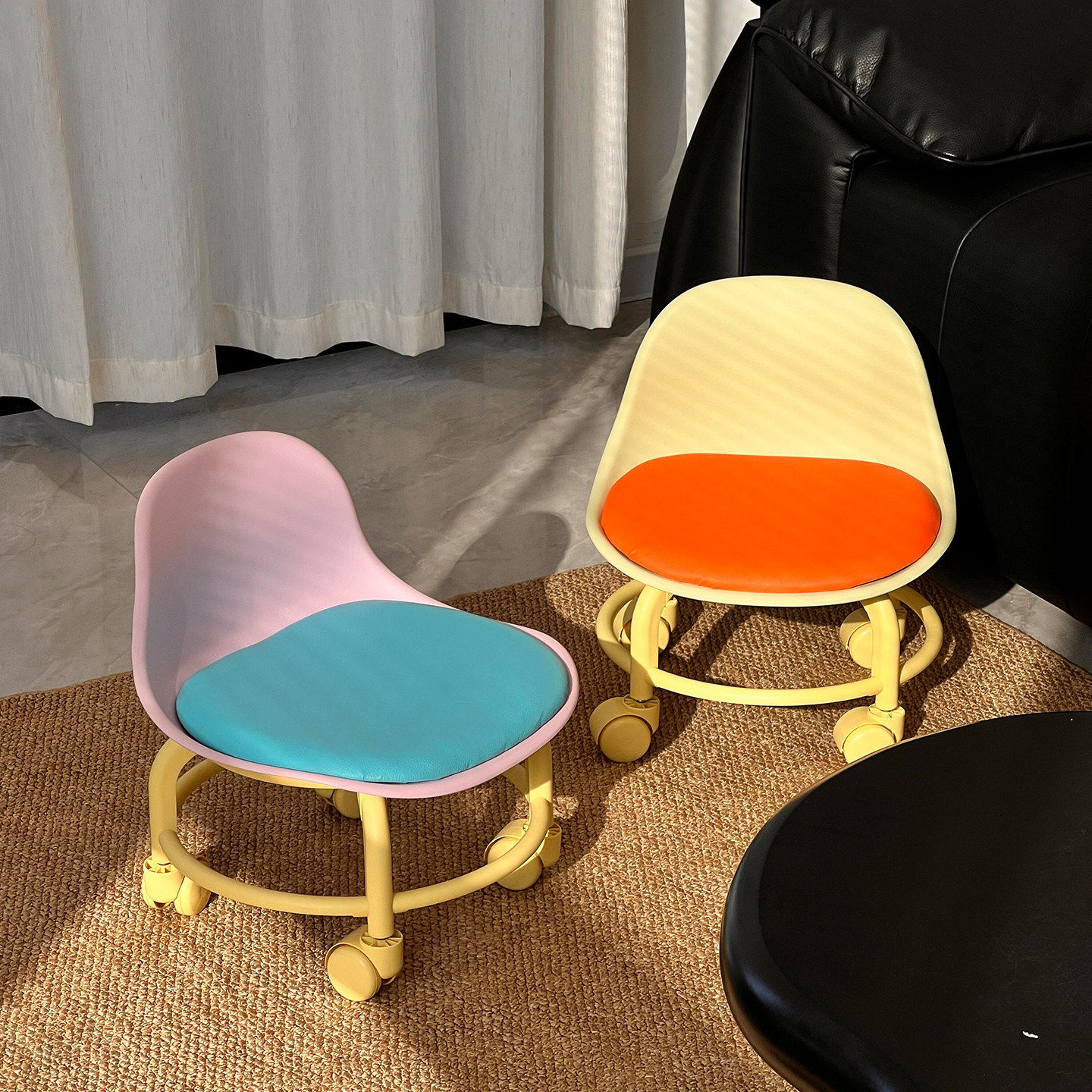 多巴胺万向轮小凳子家用滑轮矮凳可移动儿童椅子拆快递坐凳换鞋凳,住宅家具,万向轮凳,淘宝优惠券,粉丝福利购,淘宝优惠卷