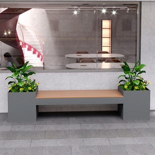 厂家直销花槽户外商业街不锈钢外摆花架室外花箱铁艺花箱售楼部