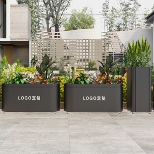 厂家直销花槽铁艺室外种植不锈钢花盆花坛隔断售楼市政花箱定制