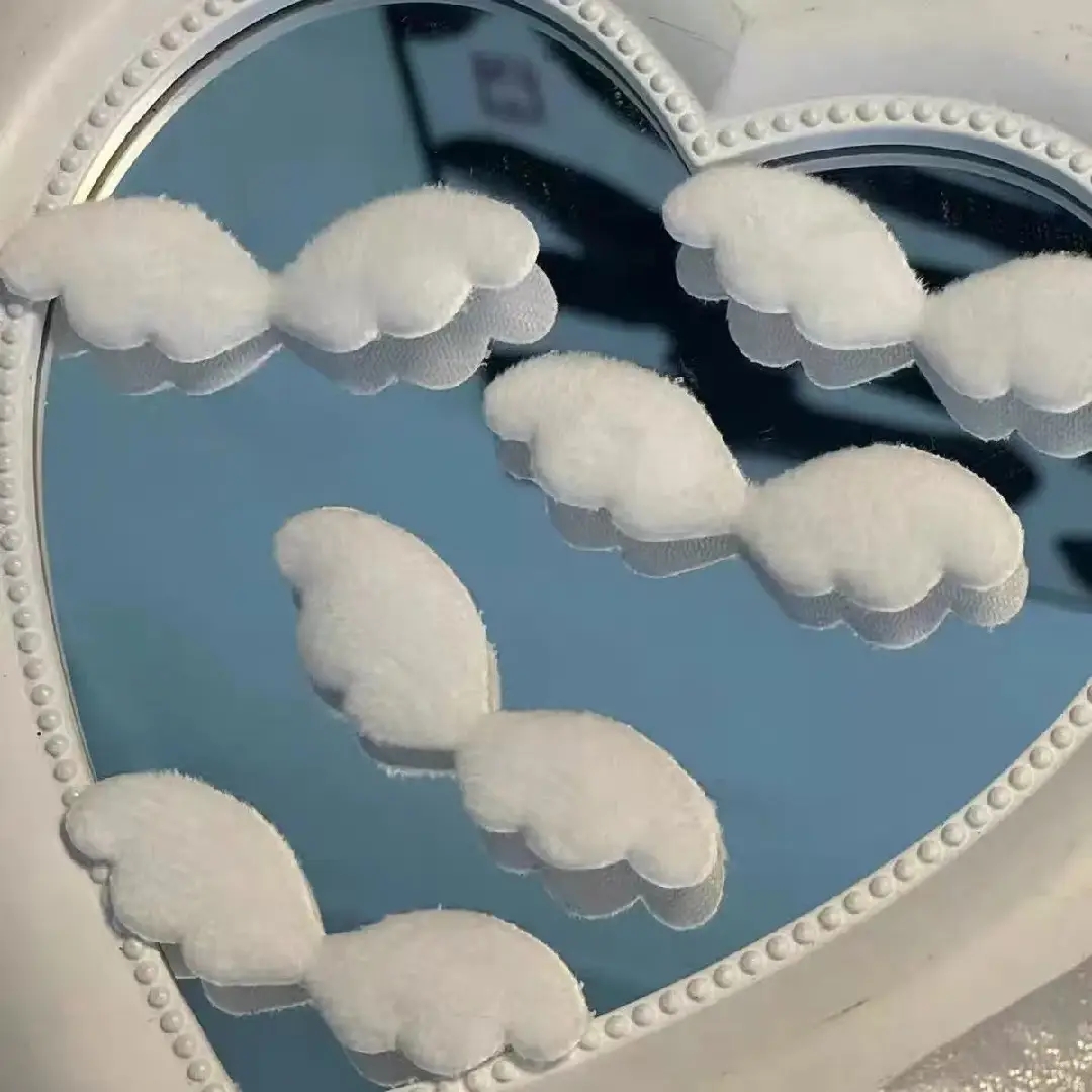 绒毛小天使翅膀白色diy相框发饰手机壳挂件手工爱豆周边设计配件