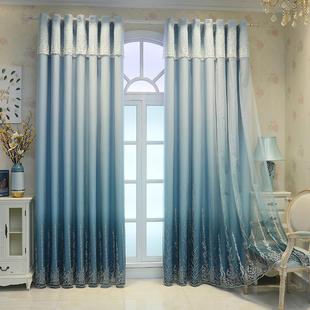 2025年新款 渐层窗帘布遮光挂钩式 北欧简约双层卧室客厅大气网红款