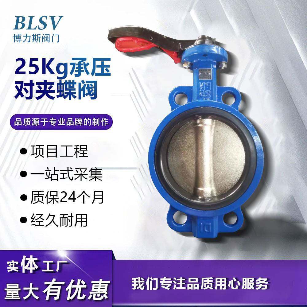 铸铁对夹蝶阀25K高承压软密封手动对夹蝶阀D71X-25C天津厂家