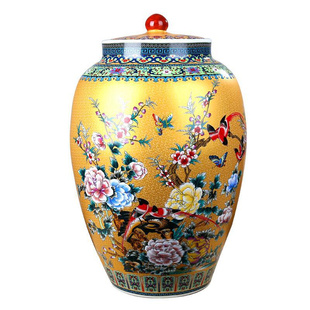 陶瓷米缸米桶20斤30斤50斤带盖家用储米箱水缸储物缸密封罐