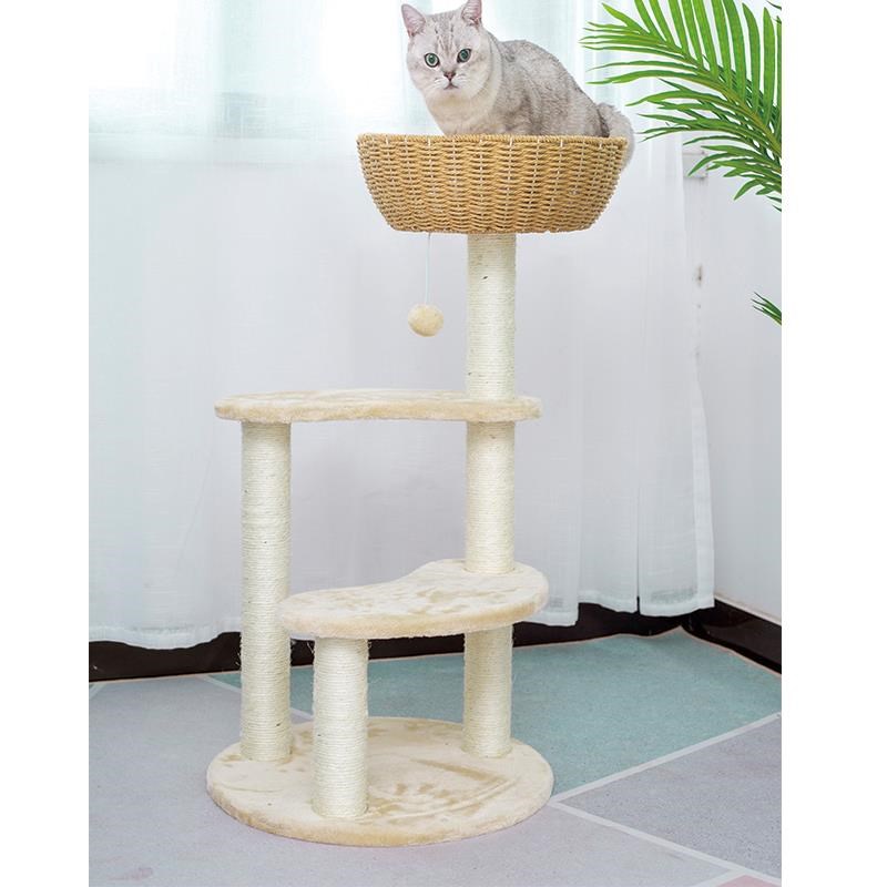 实猫爬架猫窝猫架树一体猫猫抓柱E木小型猫攀爬架猫跳台四季屋