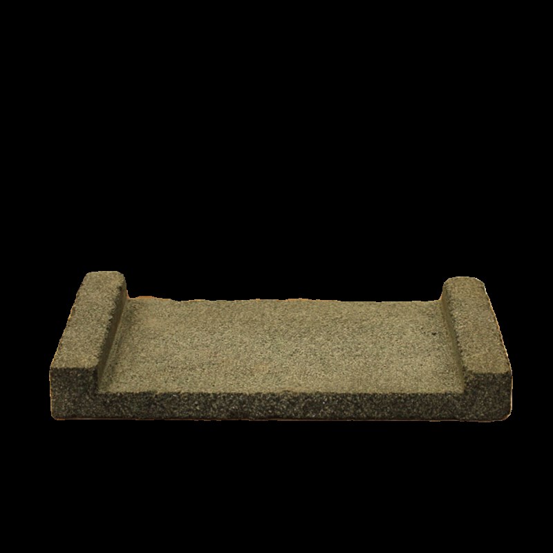 石头底座简约自然形花几石头长方形案台桌面摆设小V号盆托天然石