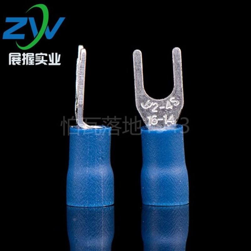 国标SV2-4紫铜叉形引进预绝缘端头 冷压护I套接线端子1000祇 厚0.