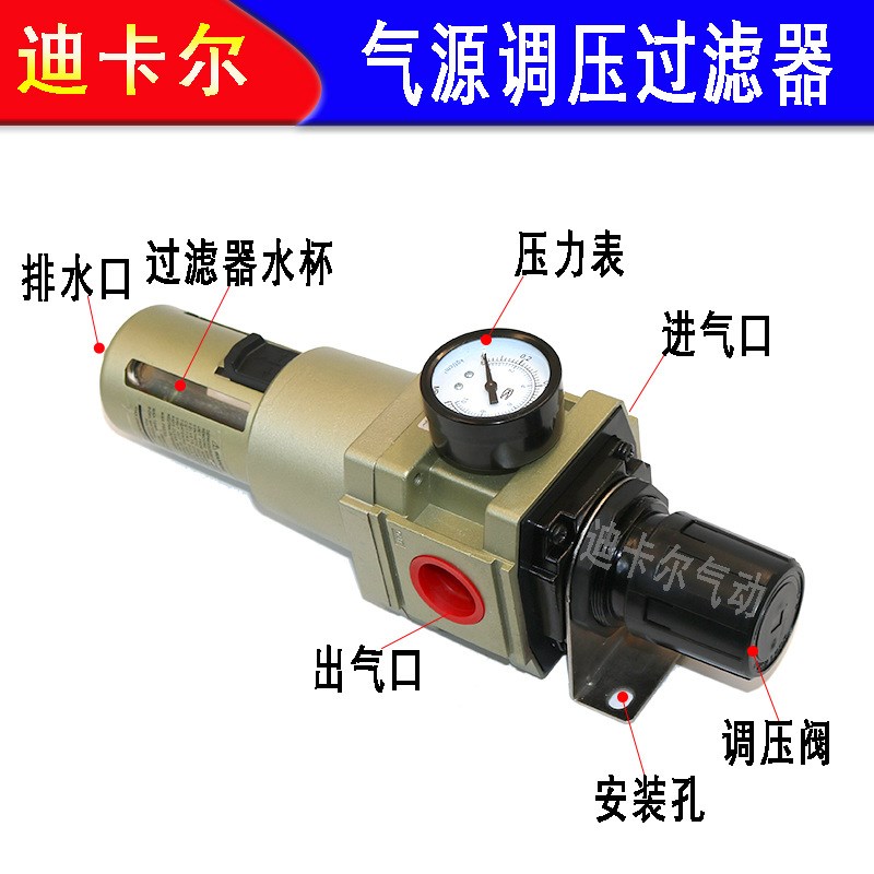 调压过滤器AW5000-10 SxMC型无油气源处理器 水气分离器气压调节