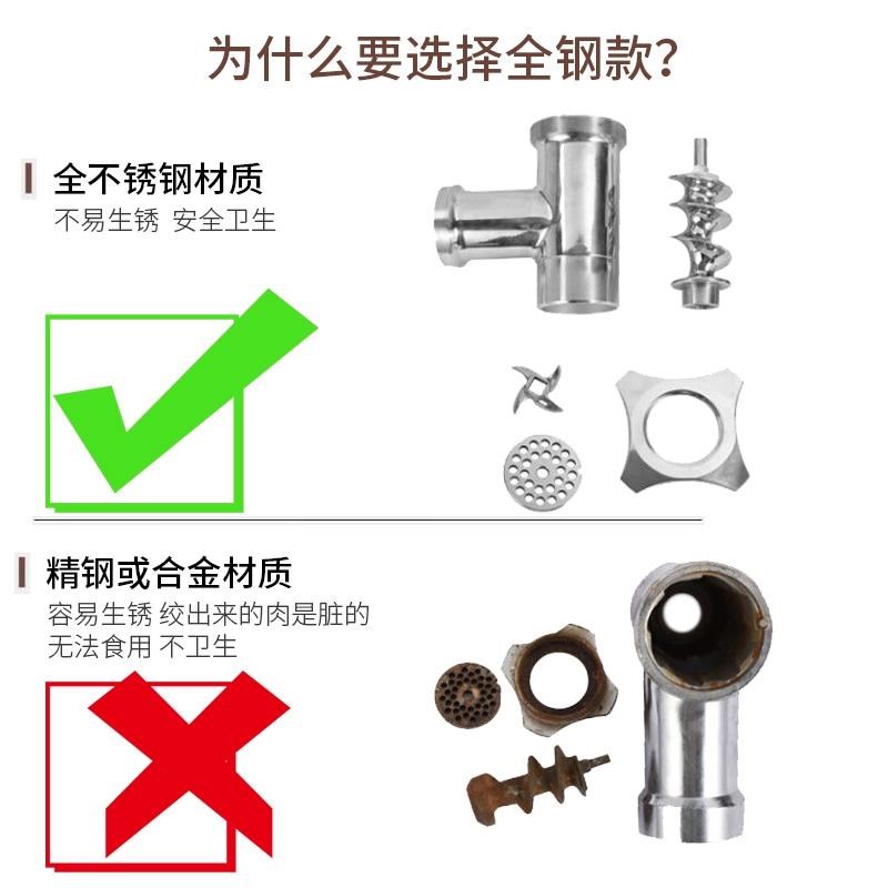 俏媳妇绞肉机商用电动打x肉馅全自动碎肉大功率不锈钢灌肠