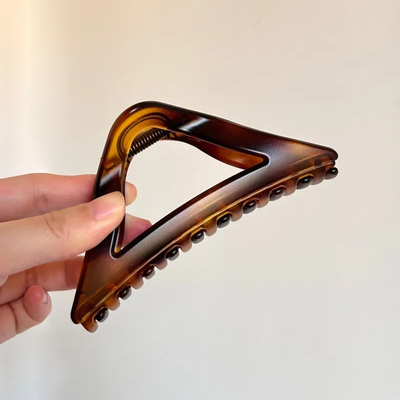 法式复古玳瑁豹纹色系抓夹发夹女