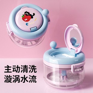 牙套收纳盒隐形儿童正畸保持器随身清洗盒便携老人假牙盒子带镜子