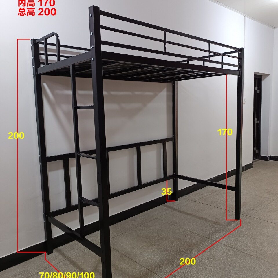 可定公寓床可拆卸组装高架床上层钢架上床下桌铁艺省空间上铺sω