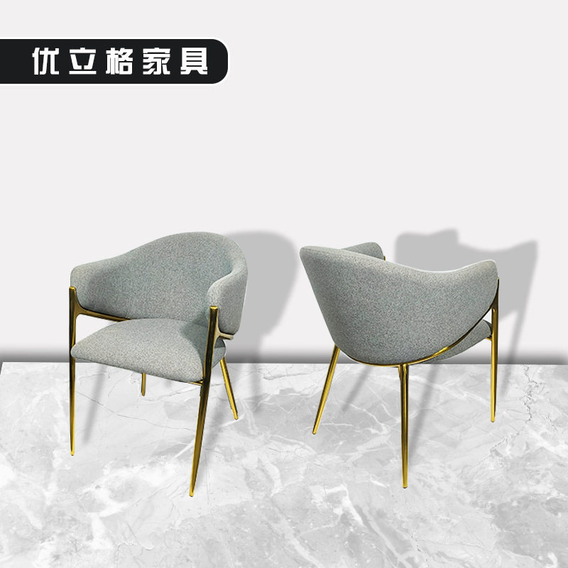 意式轻奢餐椅现代简约家用靠背椅北欧设计师咖啡厅酒店休闲洽谈椅