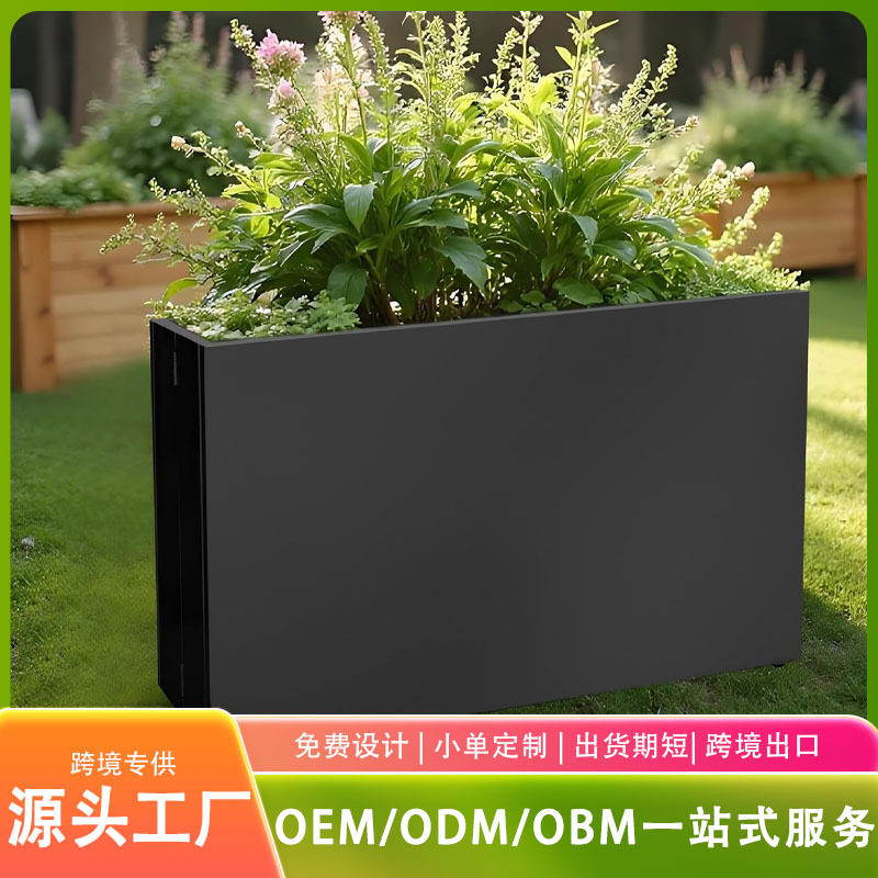 镀锌钢花盆金属户外花箱 可折叠花盆花架子园艺花坛花槽铁艺花箱