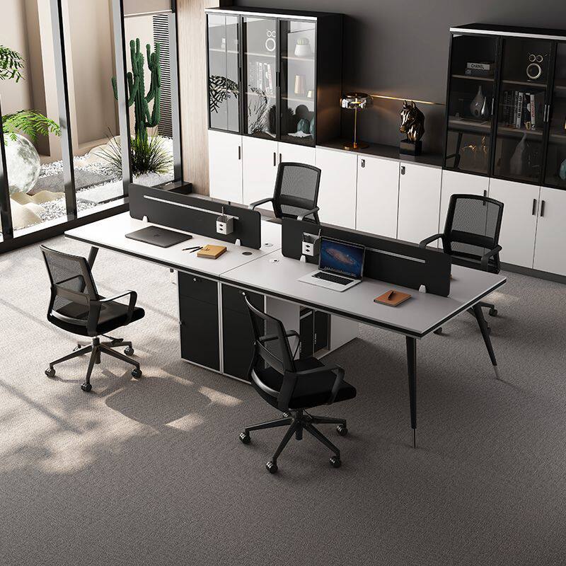 2026工位办公桌简约现代职员六4人位6卡座办公室家具四双员工桌椅