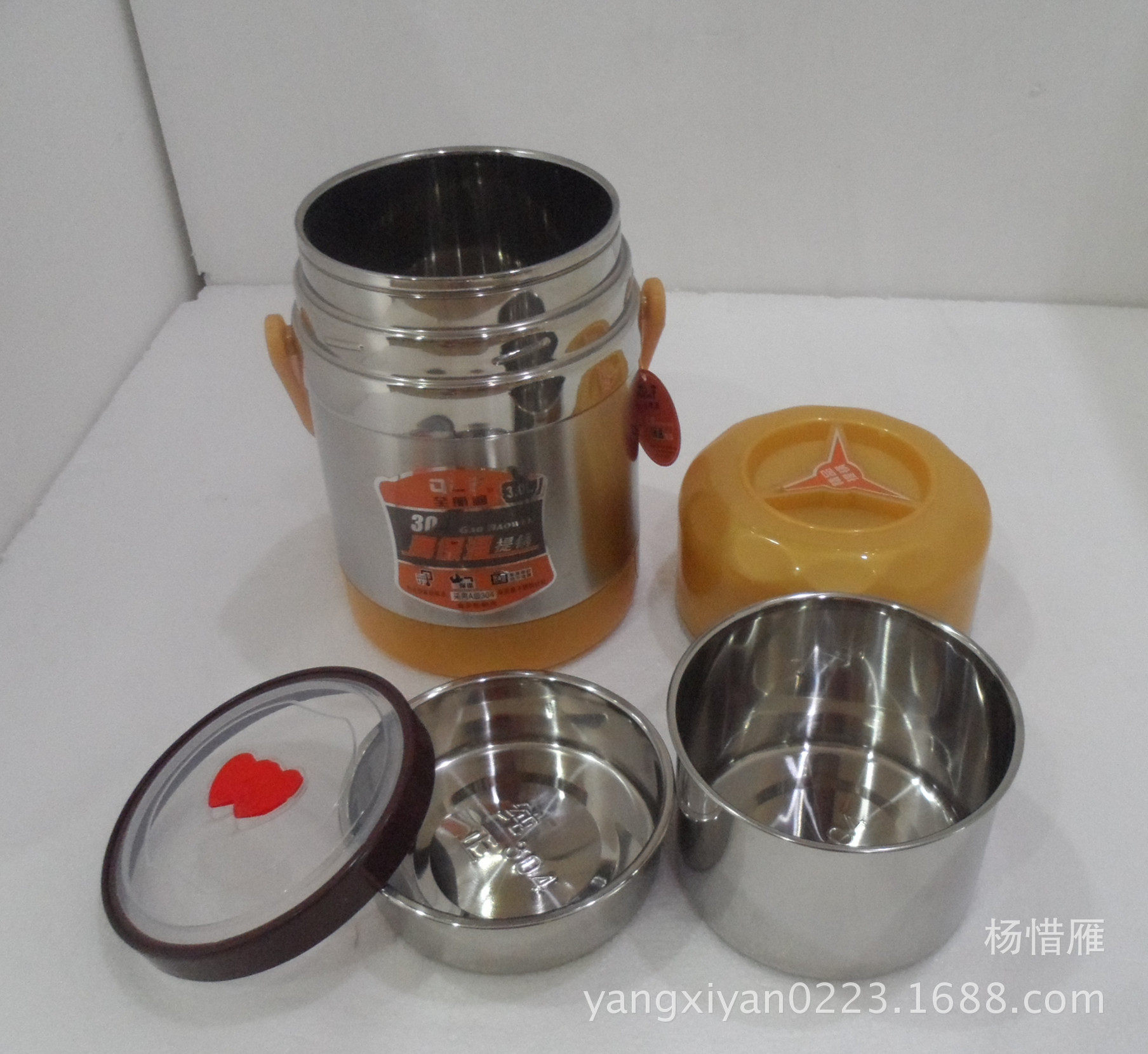 全丽福不锈钢304保温防溢提锅提饭盒多用提桶双层保温饭盒