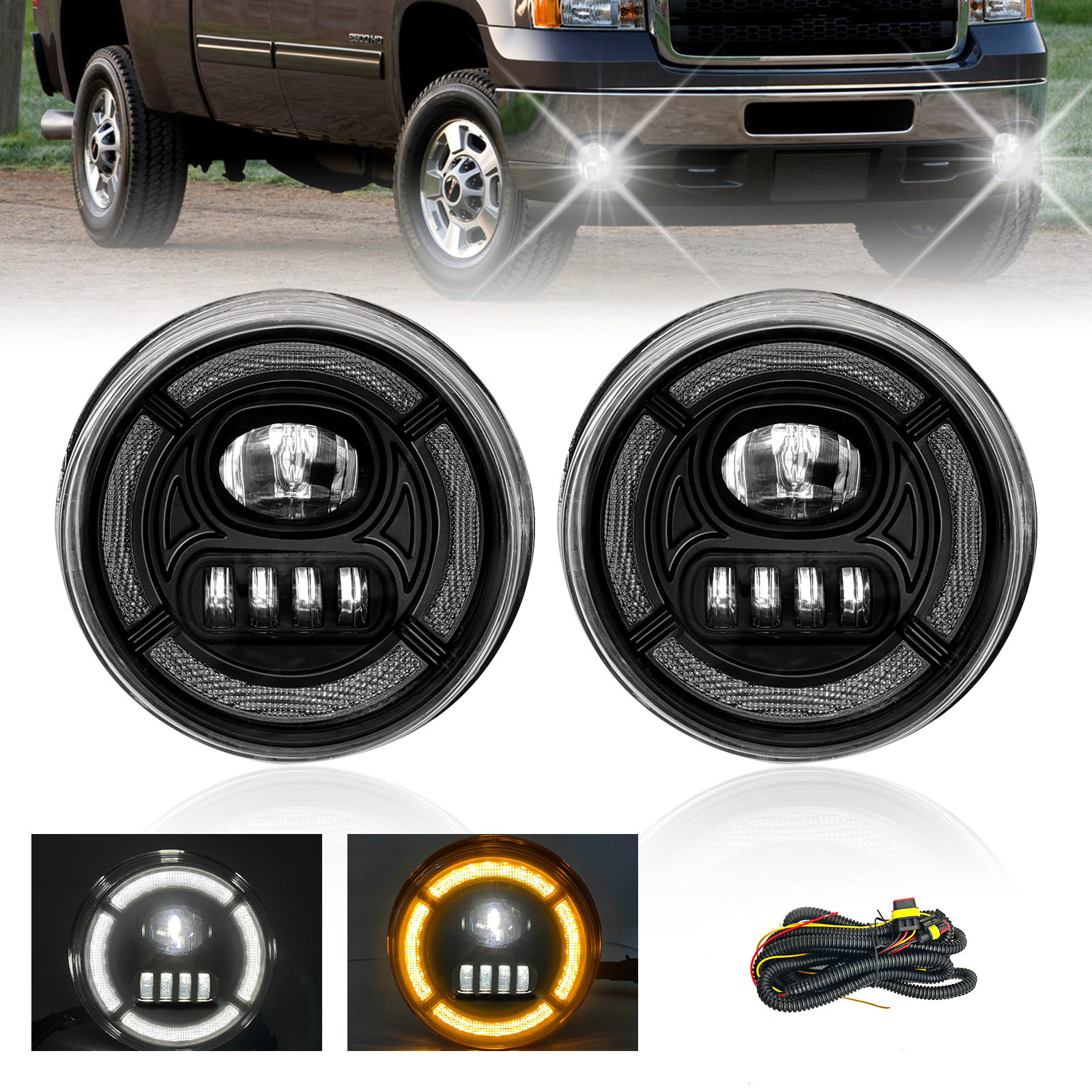 汽车雾灯适用于吉姆西 GMC SIERRA 2011 2012 2013前雾灯LED灯泡
