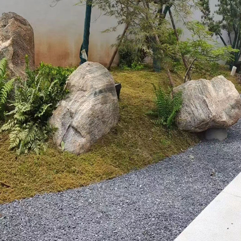 现货黑色砾石批发园林铺路小石子深灰色洗米石室内外造景露营