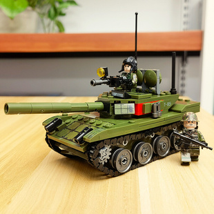 甲车飞机模型摆件儿童圣诞礼物 中国坦克积木男孩益智力拼装 玩具装