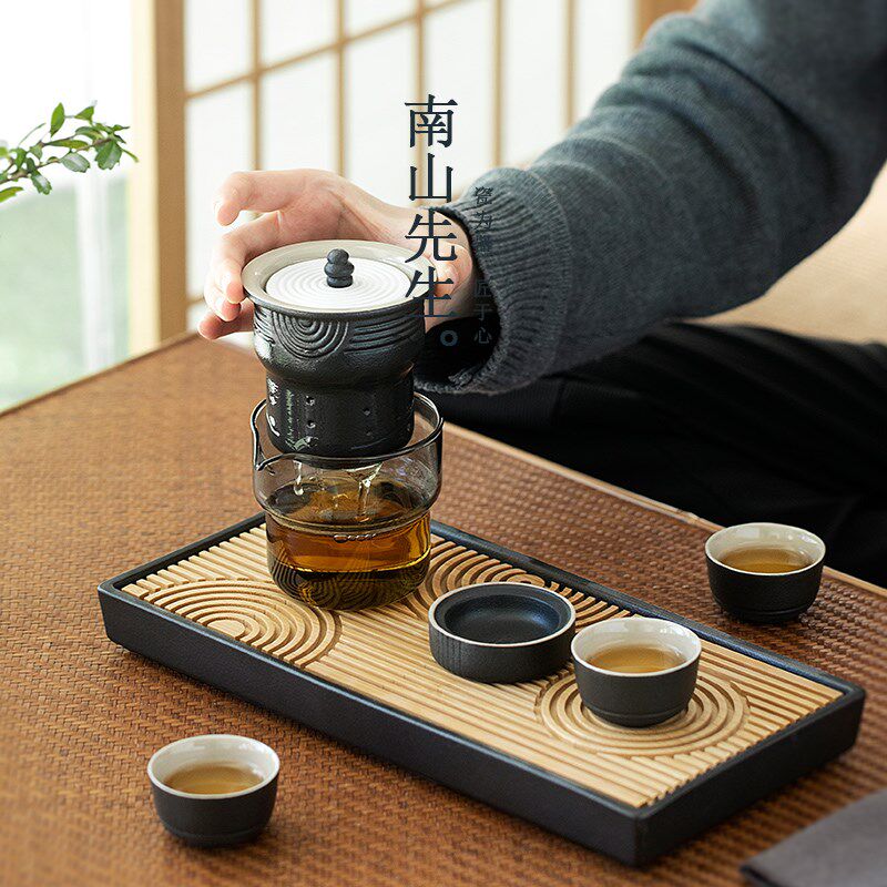 新品枯山水快客杯户外r旅行便携式茶具陶瓷功夫茶杯套装收纳包