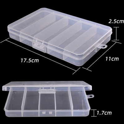 极速Plastic Fiishing Box 5 Compartments Fishing Accessories