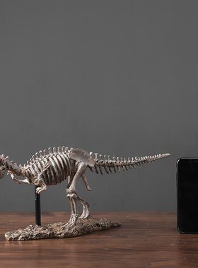 极速酒店会所办公树脂工艺品摆件仿真I恐龙化石骨架摆件个性化