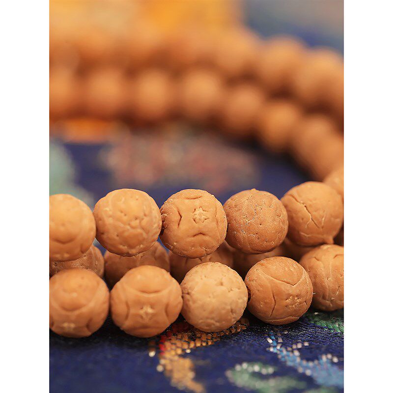 新品尼泊尔红皮黄皮麒麟四角菩提子手串男原籽盘珠手串Y菩学生密