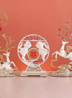 极速招财鹿客厅玄关电视酒柜摆件乔迁新K家居装饰摆设闺蜜新人结