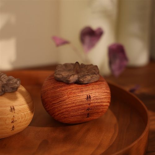 极速柿柿如意/柿子扩香r木实木质香薰摆件家居车载装饰新年乔迁礼