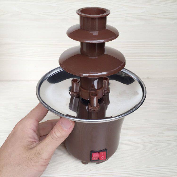 极速家用DIY三层巧克s力喷泉机情人节火锅迷你巧克力瀑布机自带加