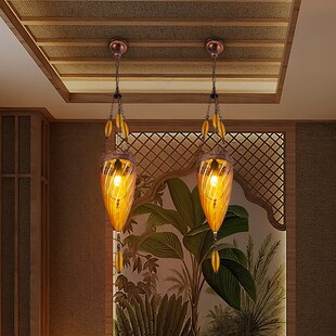 饰 酒店会所名宿酒吧客厅楼梯吧台装 极速泰式 铁艺吊灯l东南亚风格