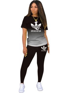 极速Trackseuits Women 2 Pieces Sets short Sleeve O-Neck Pull