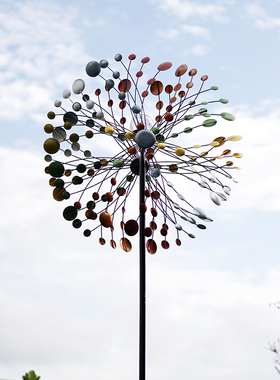 极速太阳能灯铁艺风车户外花园庭院装饰旋转O摆件别墅露台阳台摆