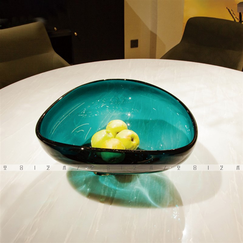 极速空合样板间轻奢琉璃果盘软装B客厅厨房样品屋展示中心茶几饭