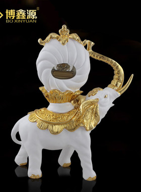 极速树脂电镀大象半机械s钟芯时钟创意家居客厅电视柜座钟装饰摆