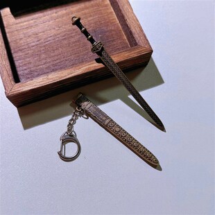 极速[越王勾践剑]越王剑袖珍古代兵I器微型刀剑迷你剑超小挂件