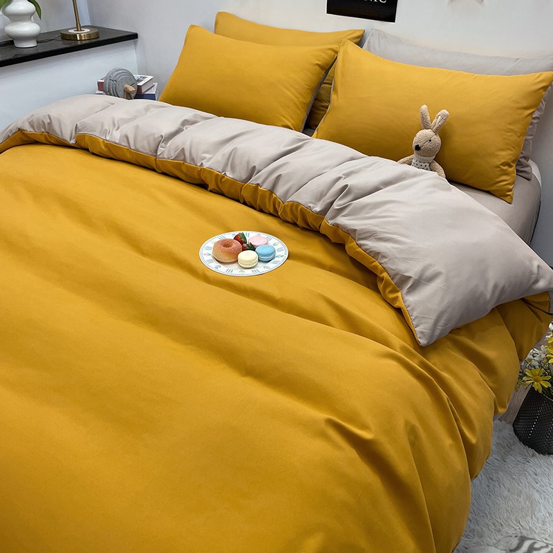 极速简约被罩双拼水洗棉被套单件纯色1.5米双人2米2.U3单人220x