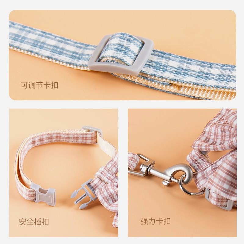 极速宠物用品跨境l新款防挣脱可调节溜猫绳 工字形胸背心带猫咪牵