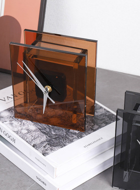 极速现代简约创意设计师水晶茶色时钟样板L房客厅电视柜卧室书房