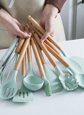 极速Siliccone Kitchenware Cooking Utensils Set Non-stick